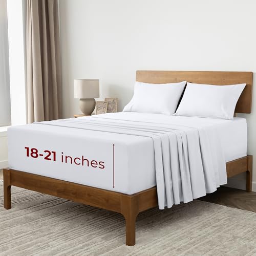 Mellanni Extra Deep Queen Sheets (White)
