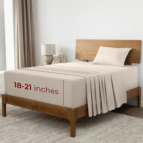Mellanni Extra Deep Twin XL (Beige)