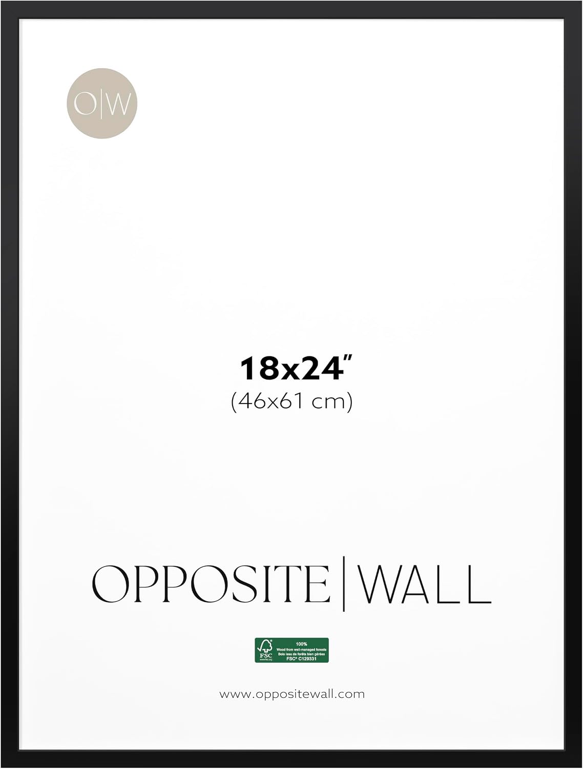 Opposite Wall 18x24 in - Black Solid Wood Picture Frame