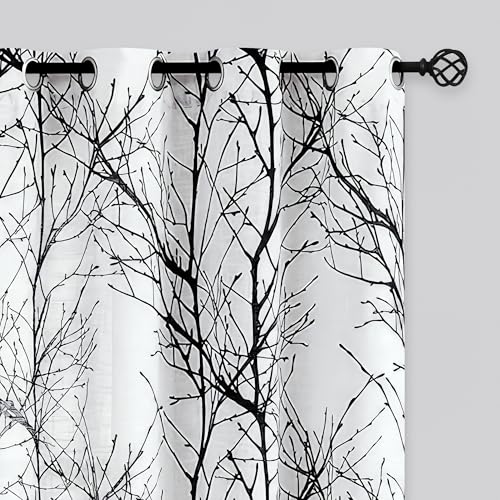 FMFUNCTEX Linen Semi Sheer (Black Branch)