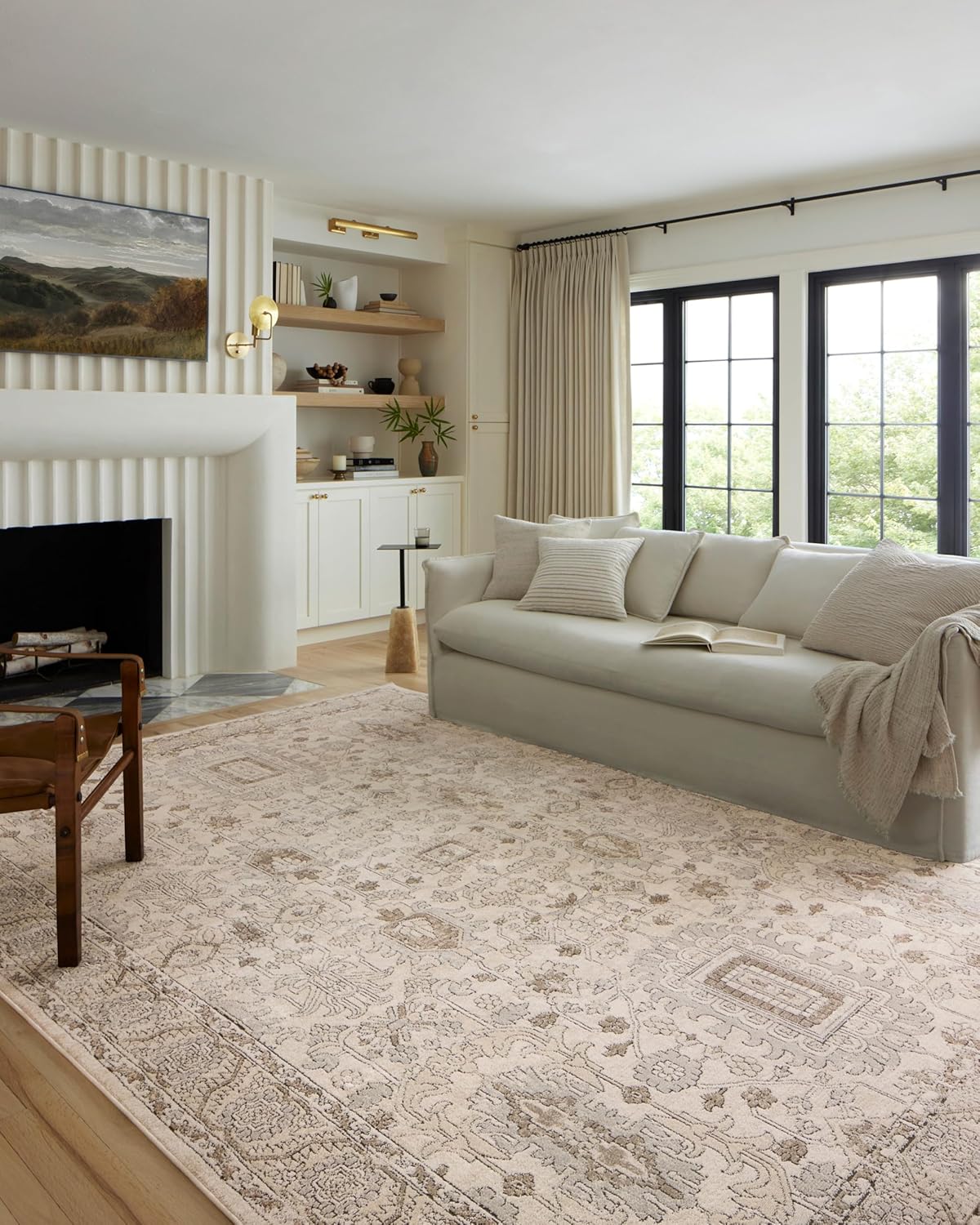 Loloi Teagan Collection TEA-03 Ivory/Sand 2'-8" x 13' Runner Rug, Large, Soft Neutral Rug, High-Traffic for Living Room, Bedroom, Home Office, Dining Area