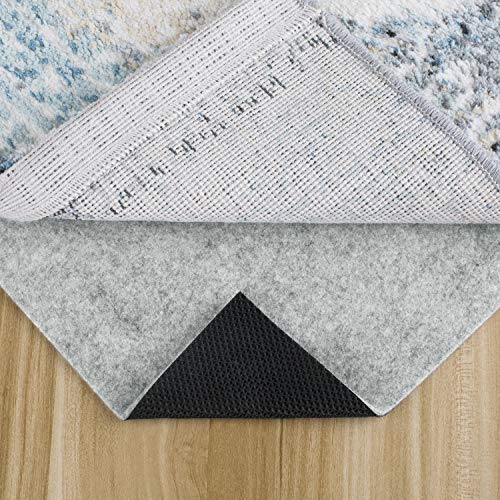Non Slip Rug Pad 6x9 Feet, 4/25" Thick Felt Cushioned Rubber Rug Gripper Pad for Hardwood, Laminate, Stone, Tile, Wood, Vinyl Floors & Carpet, Anti Skid Under Area Rug Pads