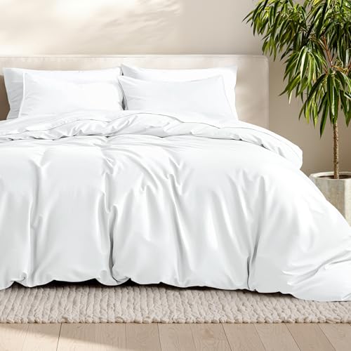 Bare Home Bedding Duvet Cover Full Size - Premium 1800 Super Soft Collection - Lightweight, Cooling Duvet Cover - Soft Breathable Bedding (Full, White)