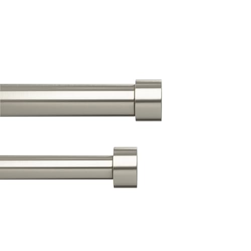 Umbra Cappa Double Curtain Rod, Includes 2 Matching Finials, Brackets & Hardware, 66 to 120-Inch, Nickel