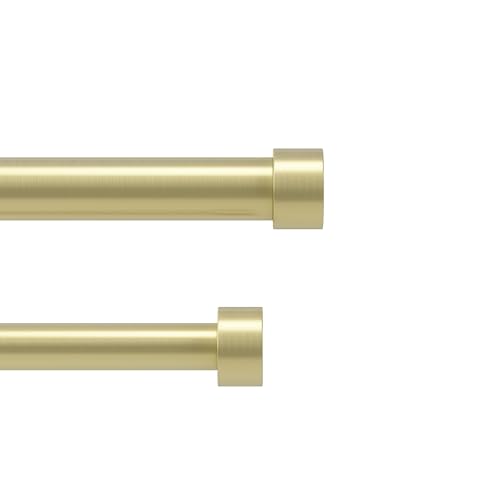 Umbra Cappa Double Curtain Rod, Includes 2 Matching Finials, Brackets & Hardware, 120 to 180-Inch, Gold