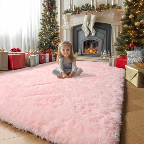 Amdrebio Pink 5x7 Shag Rug