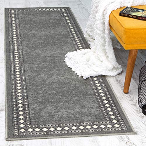 Antep Rugs Alfombras Modern Bordered 2x7 (Gray)