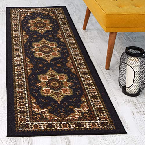 Antep Rugs Alfombras Oriental Traditional 2x7 (Black)