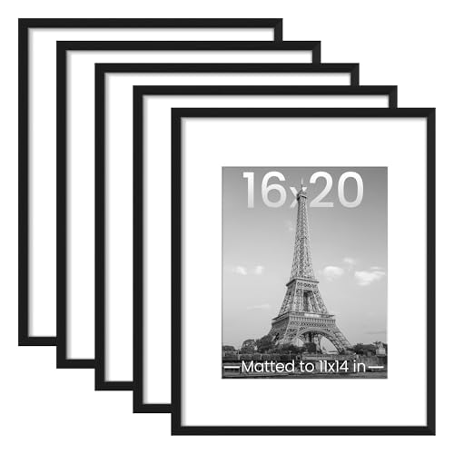 upsimples 16x20 Picture Frame Set of 5, Black