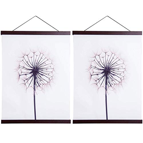 Artmag 2 Pack Magnetic Poster Hanger (40", Walnut)
