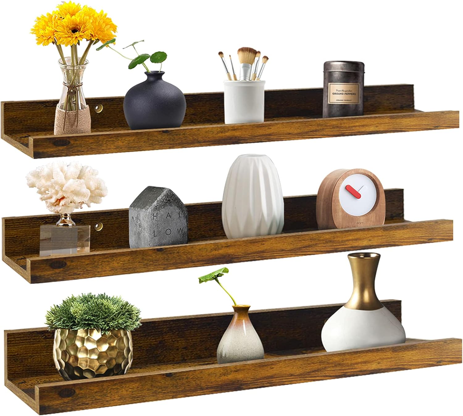 Giftgarden 24 Inch Floating Shelves (Set of 3)