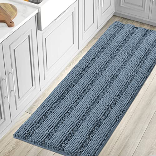 H.VERSAILTEX Plush Bath Runner (Stone Blue)