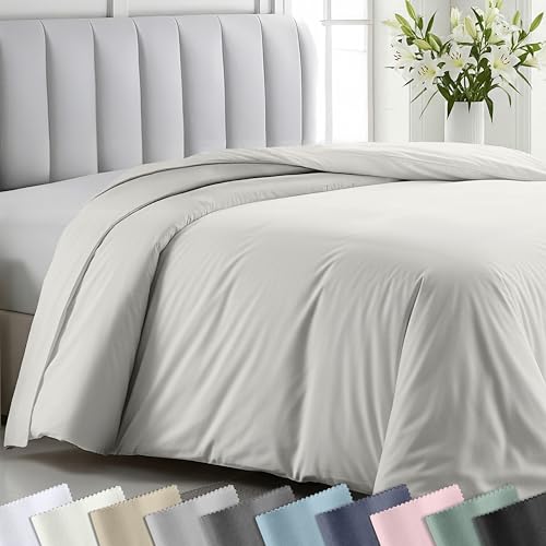 California Design Den King Size Duvet Cover Only - Winner Good Housekeeping Best Bedding Awards 2025, 400 Thread Count Sateen, 100% Cotton Duvet Covers King, Button Closure & Corner Ties - Pale Ivory