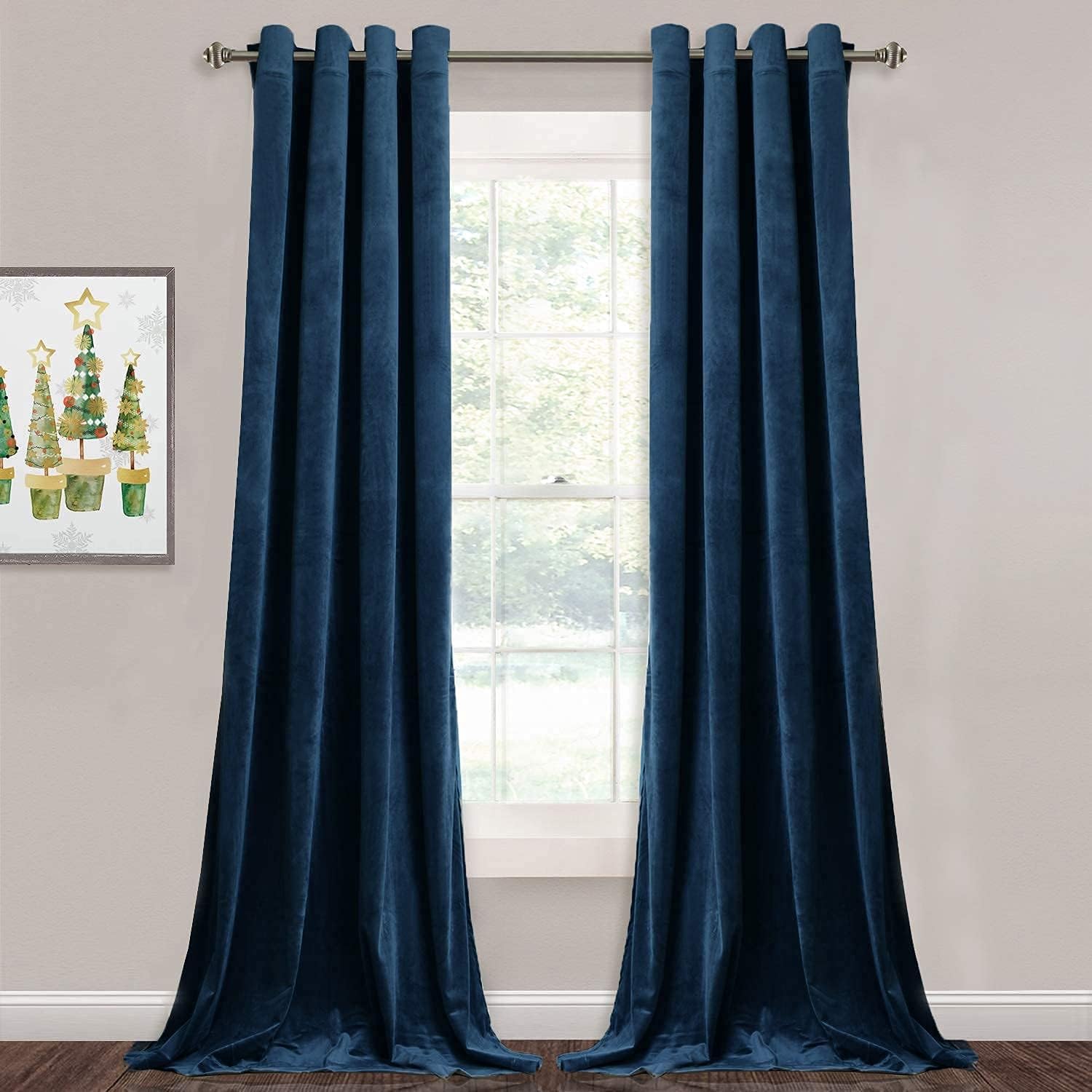 StangH Navy Blue Velvet Curtains