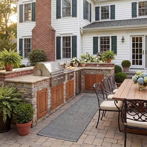 SAFAVIEH Courtyard Collection 2'3' x 22' Black/Beige CY8521 Indoor/ Outdoor Patio Backyard Mudroom Runner Rug