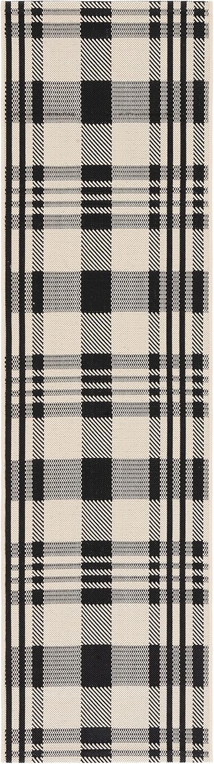 SAFAVIEH Courtyard 2'3" x 8' Black/Bone