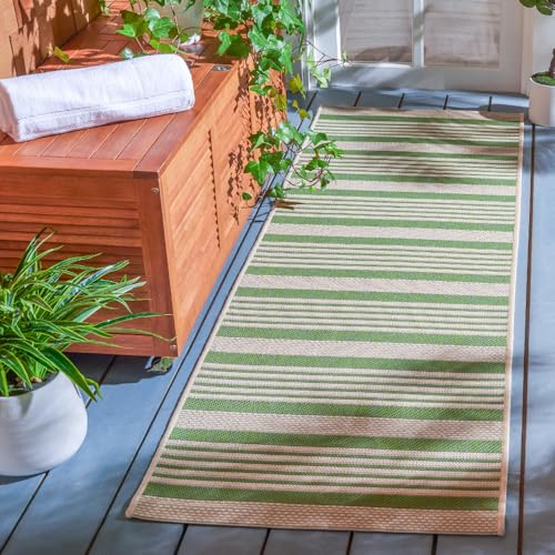 SAFAVIEH Courtyard 2'3" x 8' (Green & Beige)