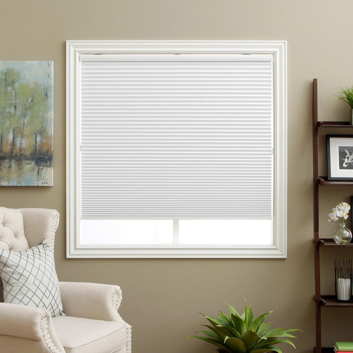 Blackout Cellular Shades Cordless Blinds Window Shades for Home, 58W x 48H, White(Blackout)