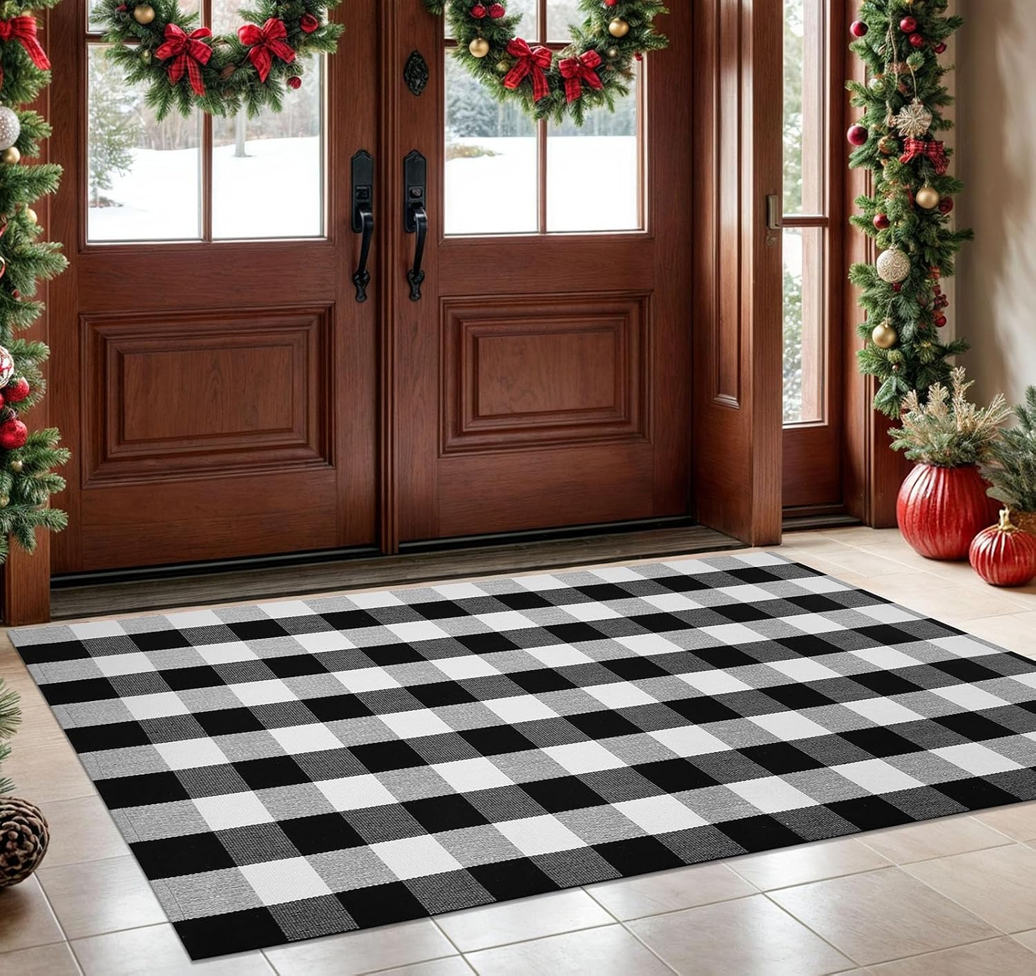KOZYFLY Buffalo Plaid 4'x6' (Black/White)