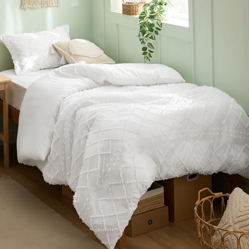 Bedsure Boho Twin Duvet Cover (White)