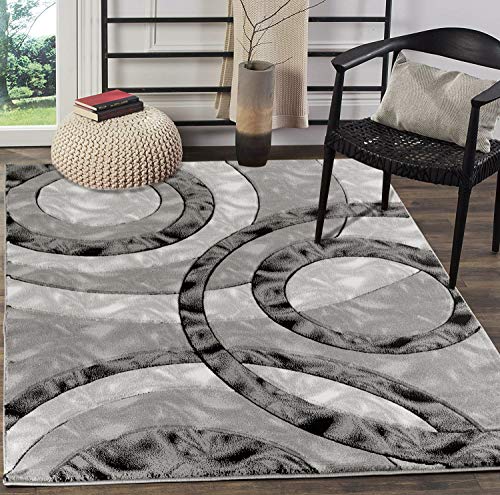 GLORY RUGS Grey Black 8x10