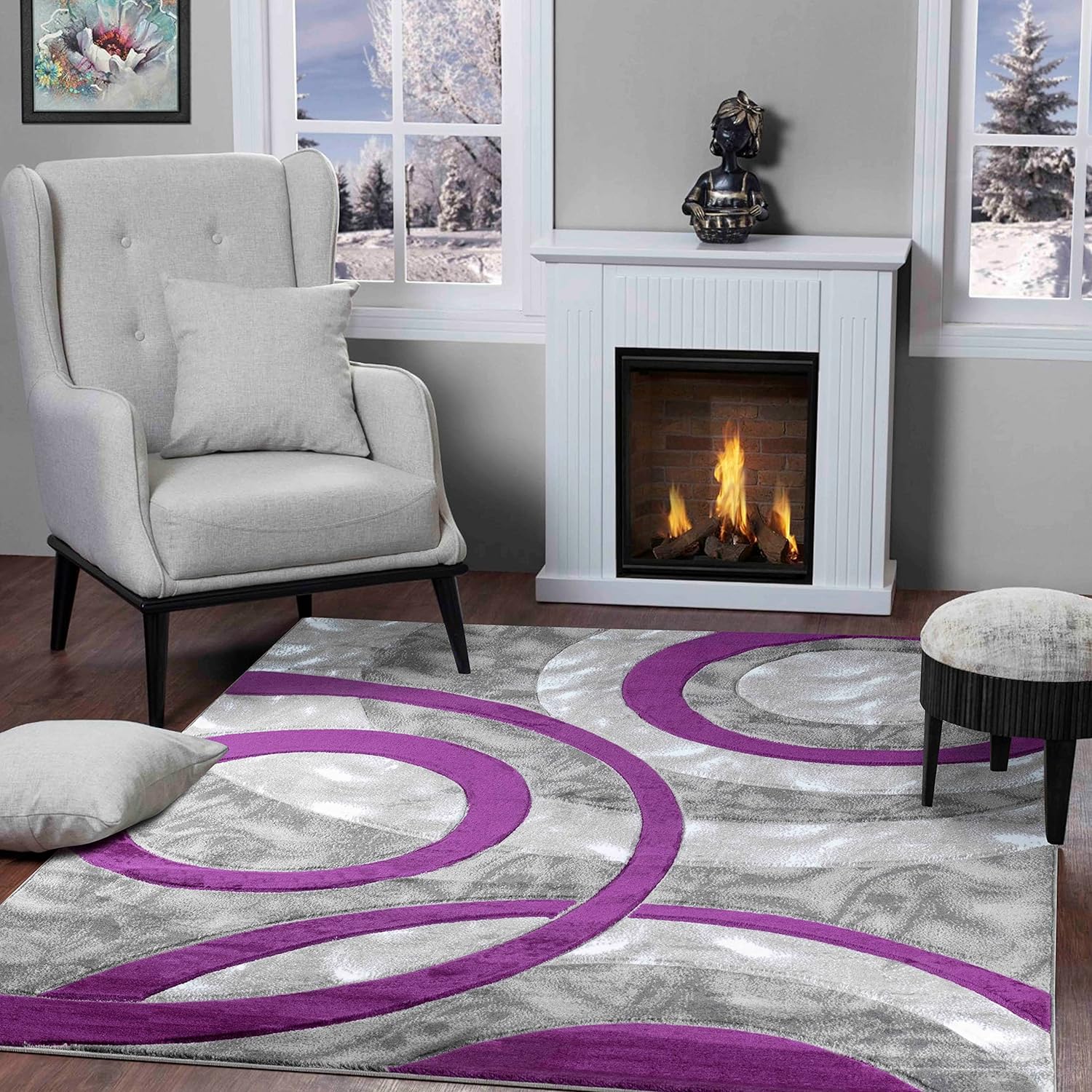 GLORY RUGS 5x7 Purple