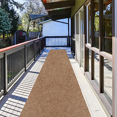 Runner Rug 4 ft x 26 ft Carpet Runners, Indoor/Outdoor Hallway Kitchen Entryway Bedroom Area Rugs with Non-Slip Rubber Backing, Garage mat, Sand, Custom