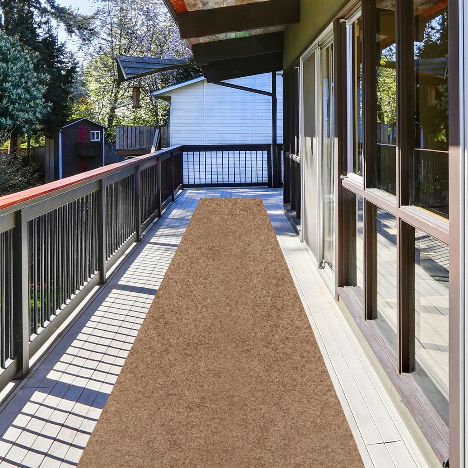 Runner Rug 4 ft x 30 ft Carpet Runners, Indoor/Outdoor Hallway Kitchen Entryway Bedroom Area Rugs with Non-Slip Rubber Backing, Garage mat, Sand, Custom