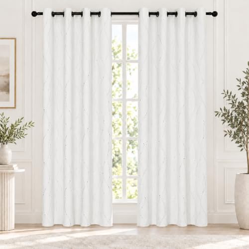 Deconovo White Curtains, 52 x 63