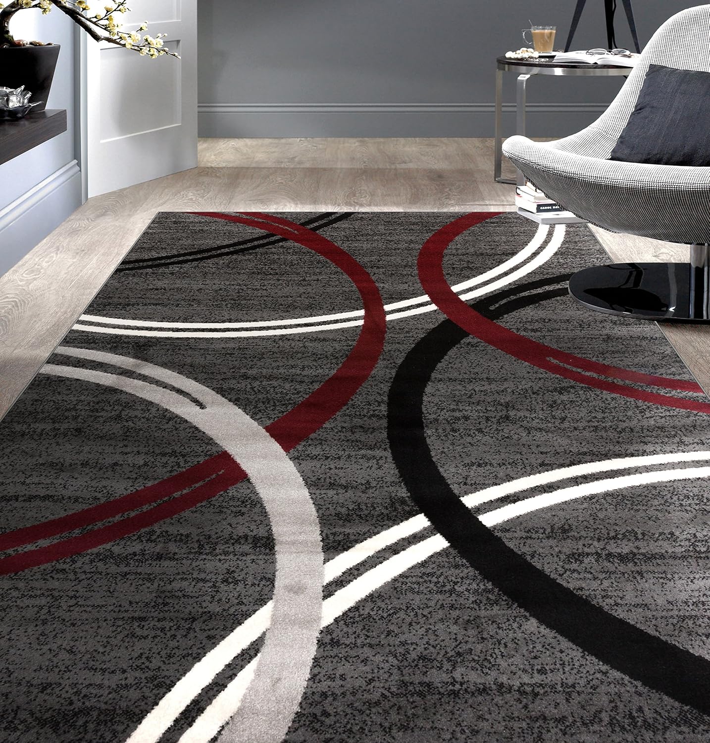 Rugshop Wavy Circles (Red)
