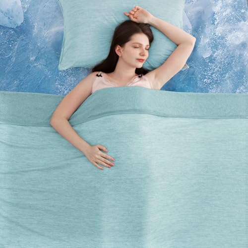 Elegear Revolutionary Cooling Blanket Throw Absorbs Heat to Keep Body Cool for Night Sweats, Arc-Chill 3.0 Cool Fiber Q-Max>0.5 for Hot Sleepers, Lightweight Summer Cold Blankets for Sleeping, Green