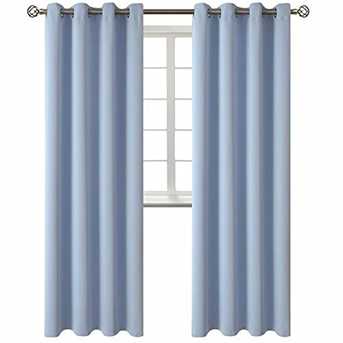 BGment Blackout Curtains for Living Room - Grommet Thermal Insulated Room Darkening Curtains for Bedroom, 2 Panels of 52 x 95 Inch, Spa Blue