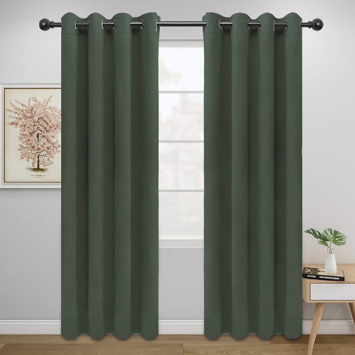Easy-Going Blackout Curtains (52x84, Greyish Green)