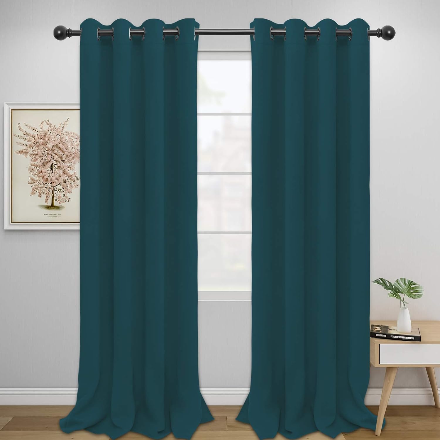 Easy-Going Blackout Curtains (52x96, Peacock Blue)