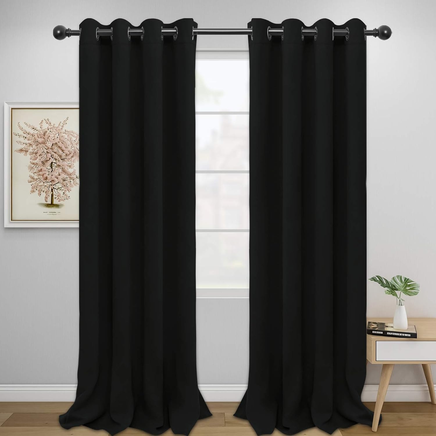 Easy-Going Blackout Curtains (52x96, Black)