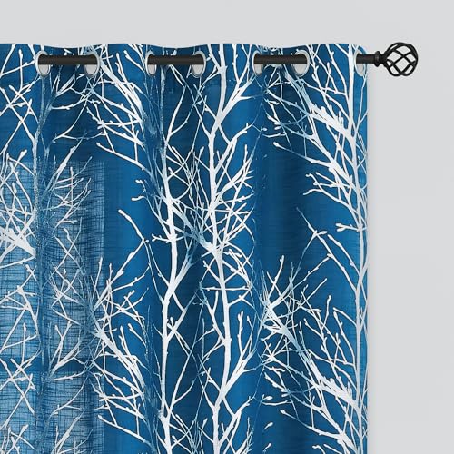 FMFUNCTEX Linen Semi Sheer Curtains 84in