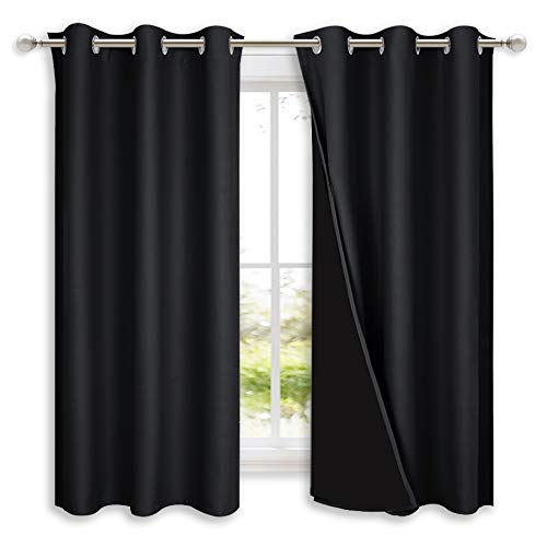 NICETOWN Black 42x63 Double Panels