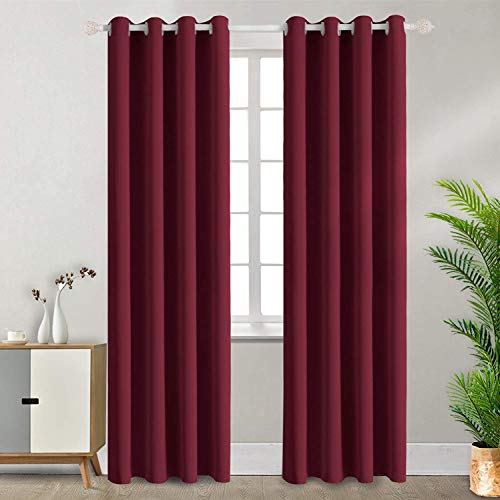 BGment Blackout Curtains 55 x 96 Inch (Burgundy)