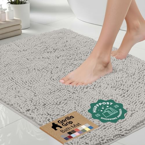 GORILLA GRIP Chenille (42x24, Light Gray)