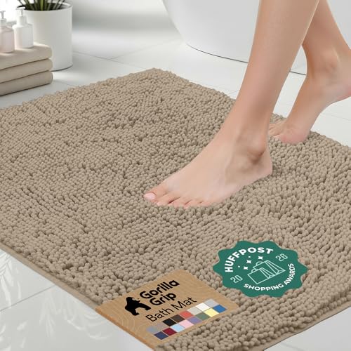 GORILLA GRIP Bath Rug Mat 42x24 (Beige)