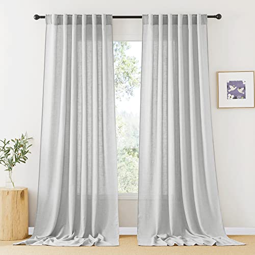 RYB HOME Semi Sheer Curtains (Dove Grey)