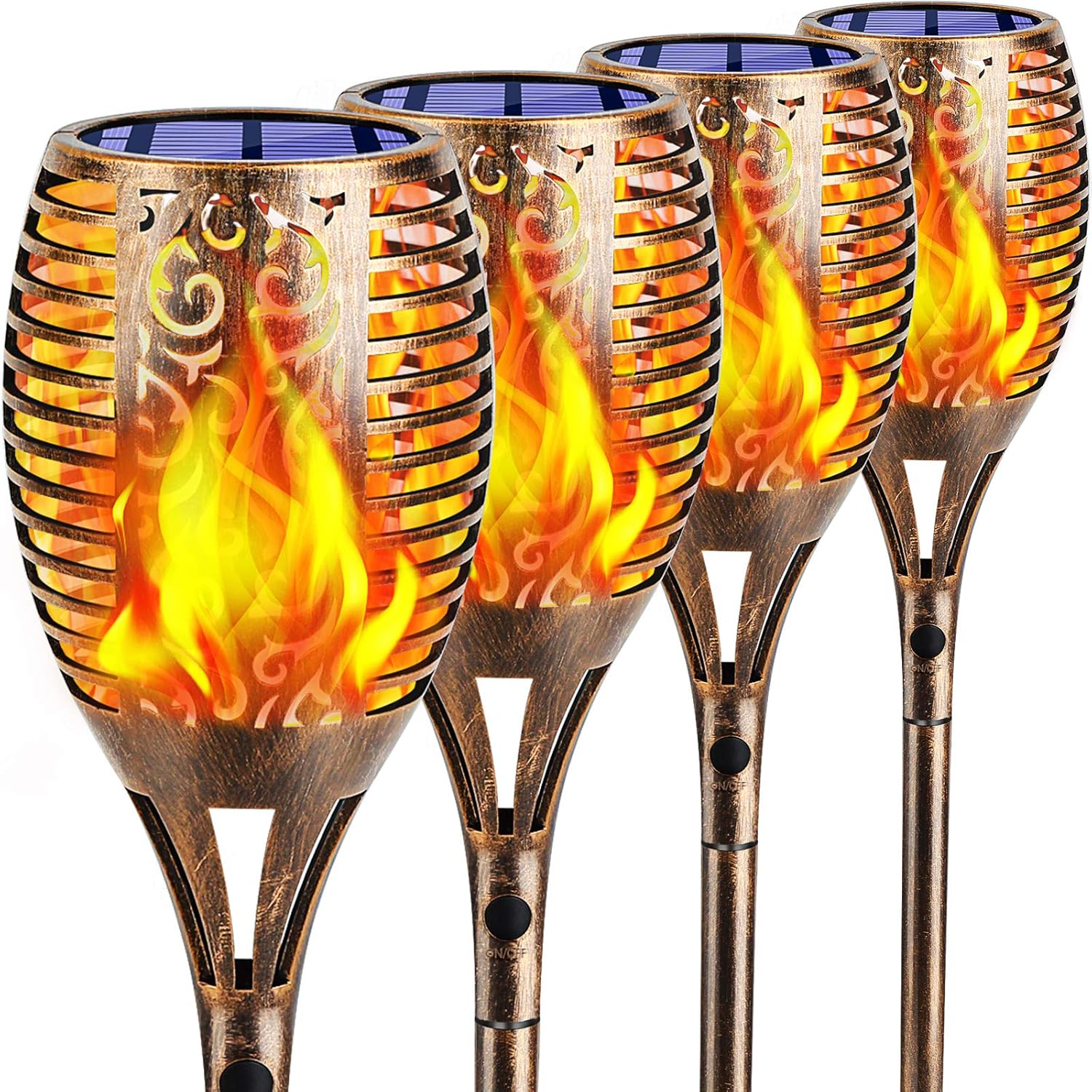 TomCare Solar Flicker Torch (4-Pack)