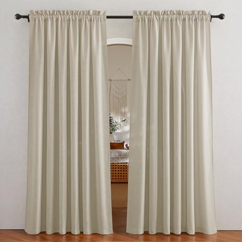 RYB HOME Linen Textured Sheer (84")