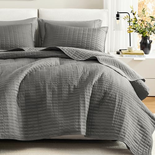 Comfort Spaces Kienna Quilt Set (King Charcoal)