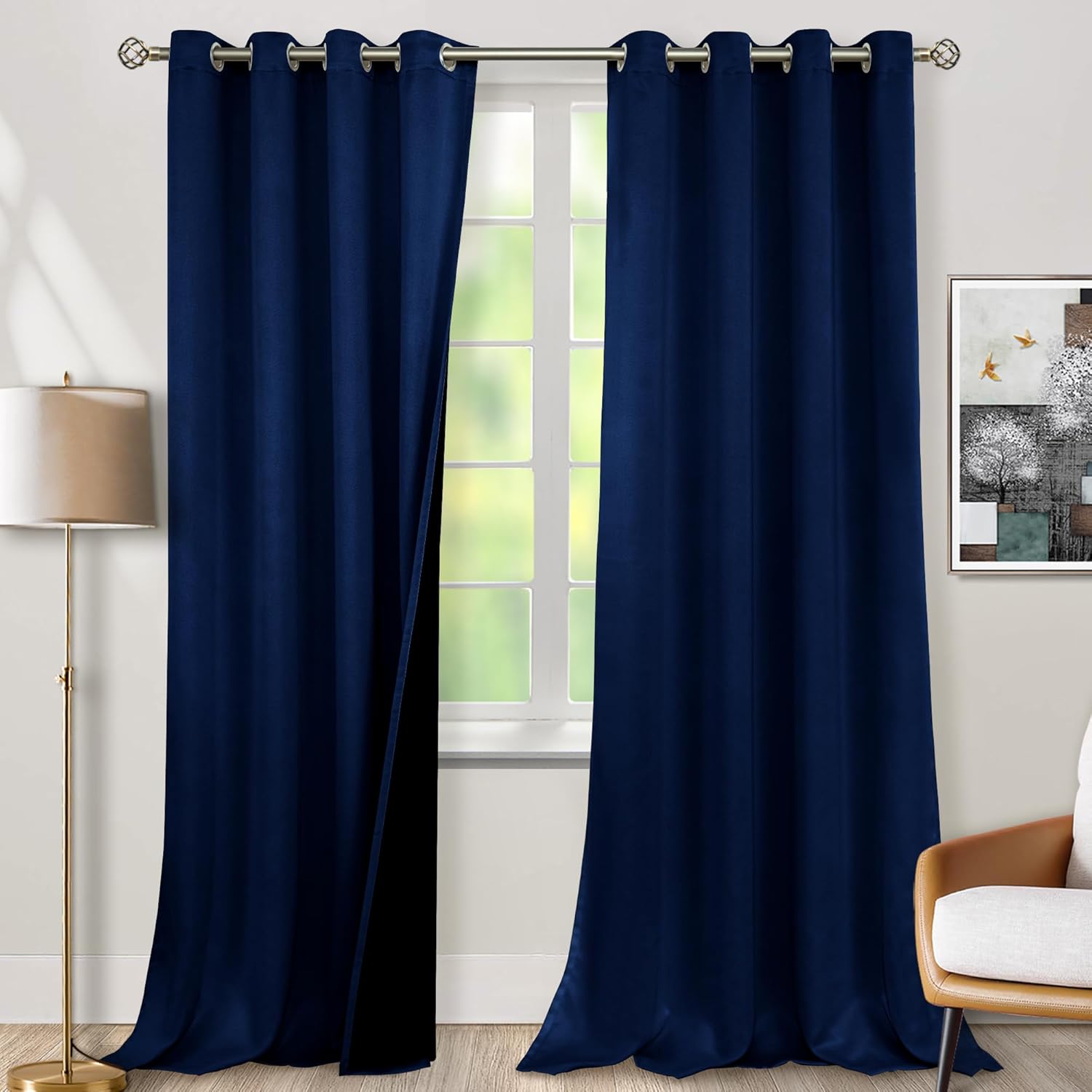 BGment Navy Blue Blackout Curtains