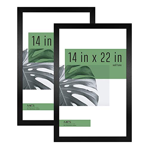 MCS Studio Gallery 14x22 Poster Frame Black Woodgrain, Vertical & Horizontal Wall Hanging Large Picture Frame for Photos, Posters & Art Prints (2-Pack)