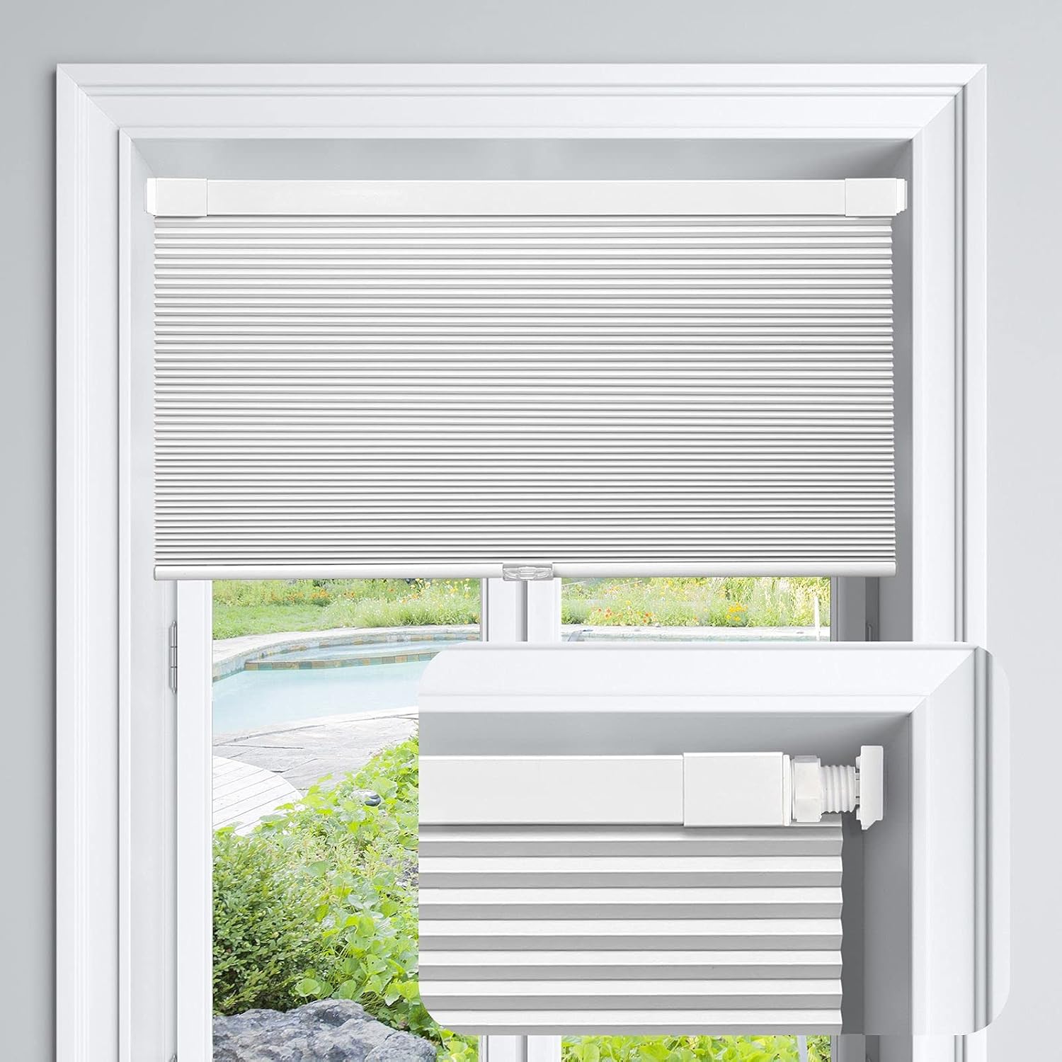 LazBlinds 45" x 64" Silver White