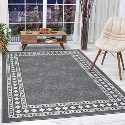 Antep Rugs Alfombras Modern Bordered 4x6 (Gray)