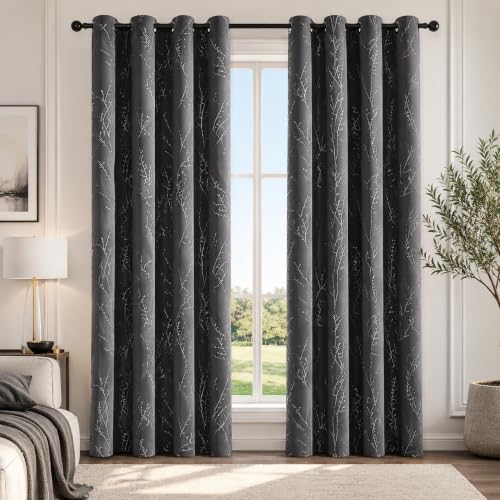 Deconovo Grey Blackout Curtains