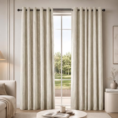 Deconovo Beige Blackout Curtains